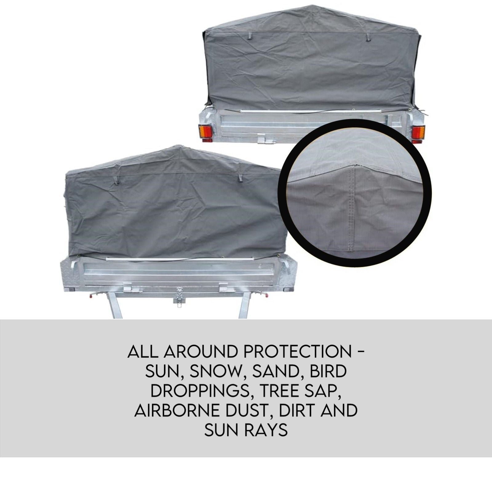 8x5 Box Trailer Cage Canvas Cover (900mm) 3ft Universal Waterproof Rip Resistant V379-TCC8X5X900