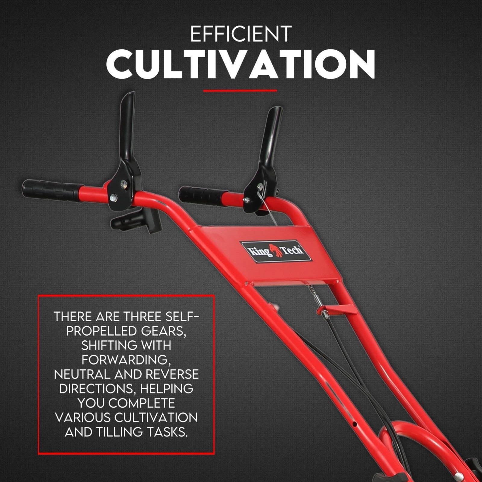 7HP Tiller Cultivator 4 Strokes Rotating Tines Power Handheld Rotary Hoe 4 Blades V379-TILLRCLTR7