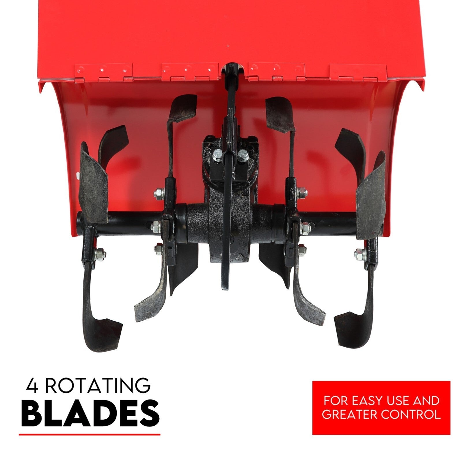 7HP Tiller Cultivator 4 Strokes Rotating Tines Power Handheld Rotary Hoe 4 Blades V379-TILLRCLTR7