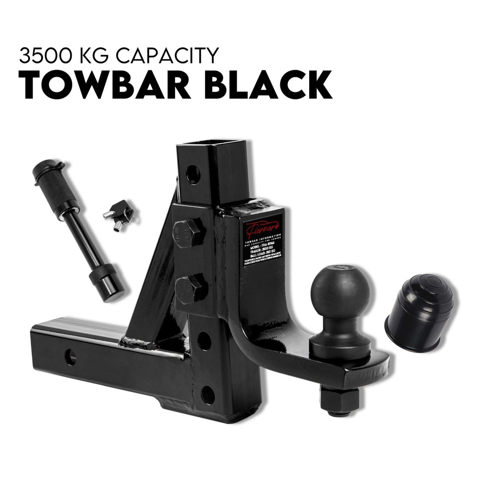 Towbar Adjustable Drop Tow Bar Ball Mount Tongue Hitch Trailer Car 3500KG 50mm V379-TOWBAR16PR