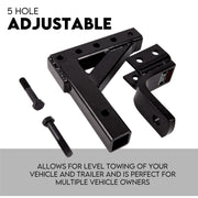 Towbar Adjustable Drop Tow Bar Ball Mount Tongue Hitch Trailer Car 3500KG 50mm V379-TOWBAR16PR