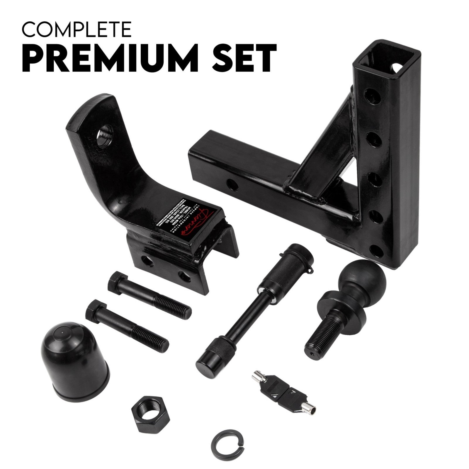 Towbar Adjustable Drop Tow Bar Ball Mount Tongue Hitch Trailer Car 3500KG 50mm V379-TOWBAR16PR