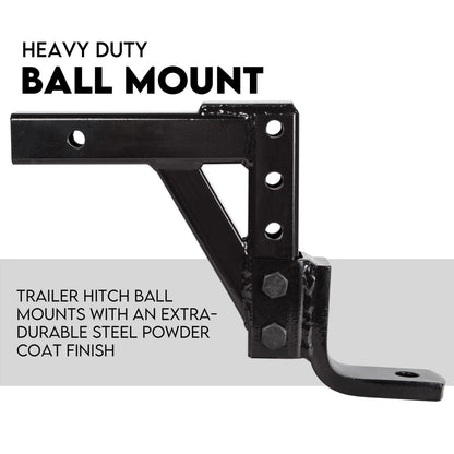 Towbar Adjustable Drop Tow Bar Ball Mount Tongue Hitch Trailer Car 3500KG 50mm V379-TOWBAR16PR