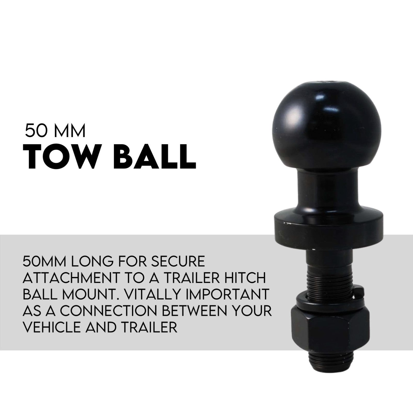 Towbar Adjustable Drop Tow Bar Ball Mount Tongue Hitch Trailer Car 3500KG 50mm V379-TOWBAR16PR