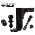 Adjustable Height Tow Hitch Ball Towbar Drop Mount Tongue Trailer Tow Bar 4000KG V379-TOWBAR5BLK