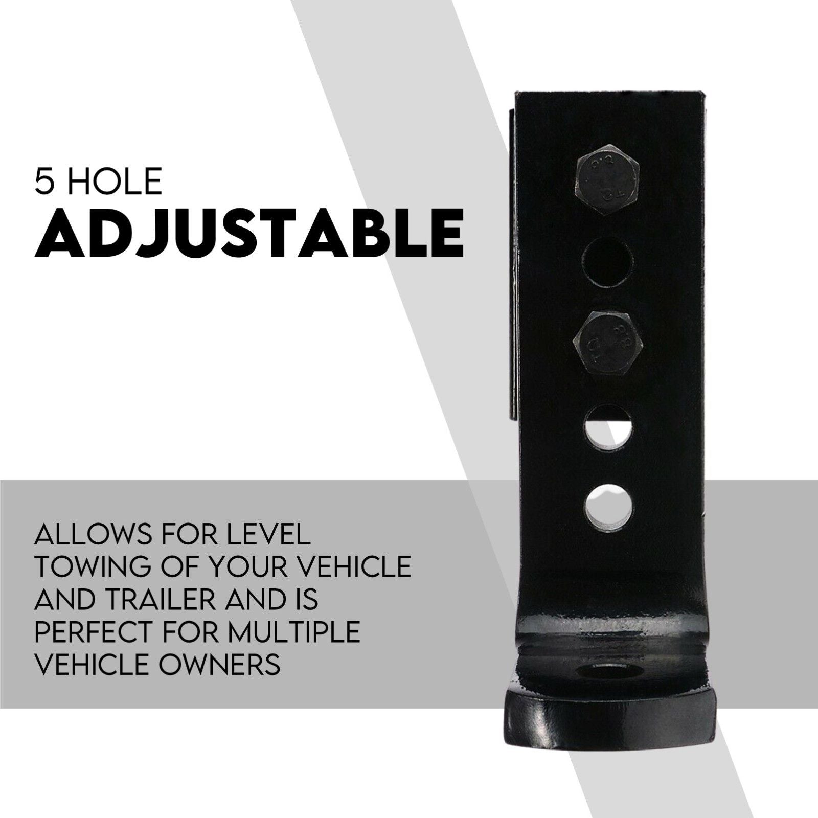 Adjustable Height Tow Hitch Ball Towbar Drop Mount Tongue Trailer Tow Bar 4000KG V379-TOWBAR5BLK