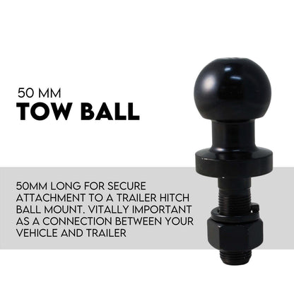 Adjustable Height Tow Hitch Ball Towbar Drop Mount Tongue Trailer Tow Bar 4000KG V379-TOWBAR5BLK