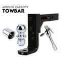 Adjustable Drop Towbar Tow Bar Ball Mount Tongue 2" Hitch Trailer 4000kg V379-TOWBAR5CHR