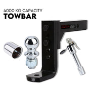 Adjustable Drop Towbar Tow Bar Ball Mount Tongue 2" Hitch Trailer 4000kg V379-TOWBAR5CHR