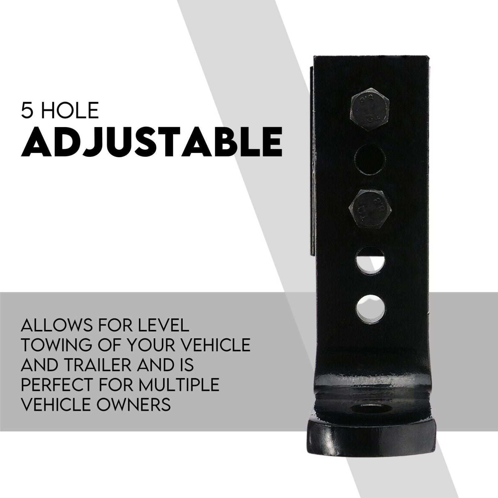 Adjustable Drop Towbar Tow Bar Ball Mount Tongue 2" Hitch Trailer 4000kg V379-TOWBAR5CHR