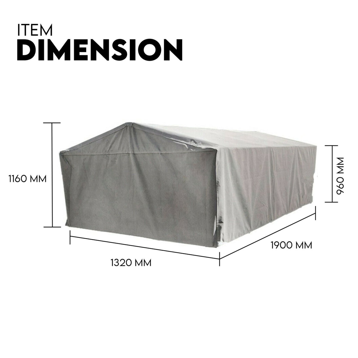 900mm Trailer Cage Canvas Tarp Cover for 6x4 High Quality Cage Universal 3 foot V379-TRAILCOV649001