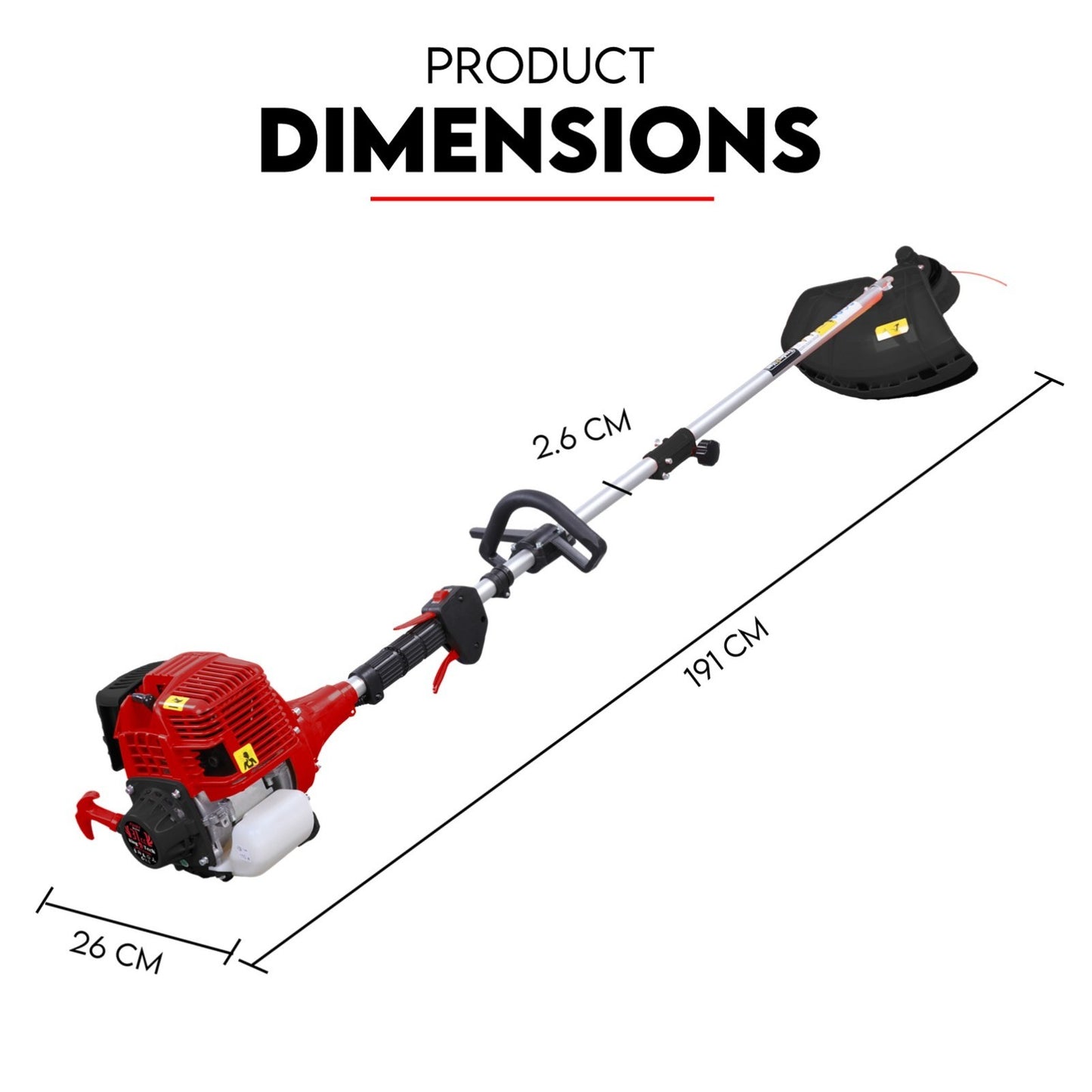 4 STROKE Whipper Snipper Straight Shaft Line Trimmer 31CC Pole Brush Cutter V379-TRIMSNIP431009