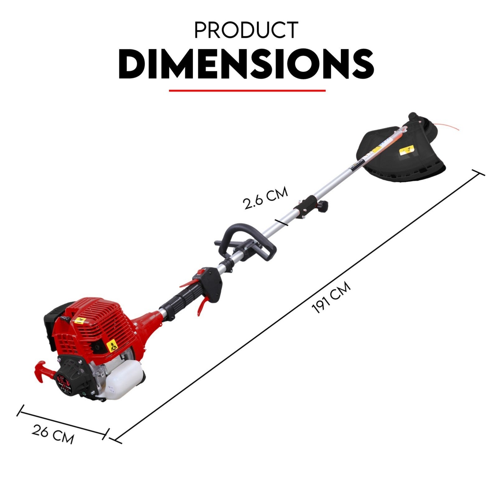 4 STROKE Whipper Snipper Straight Shaft Line Trimmer 31CC Pole Brush Cutter V379-TRIMSNIP431009