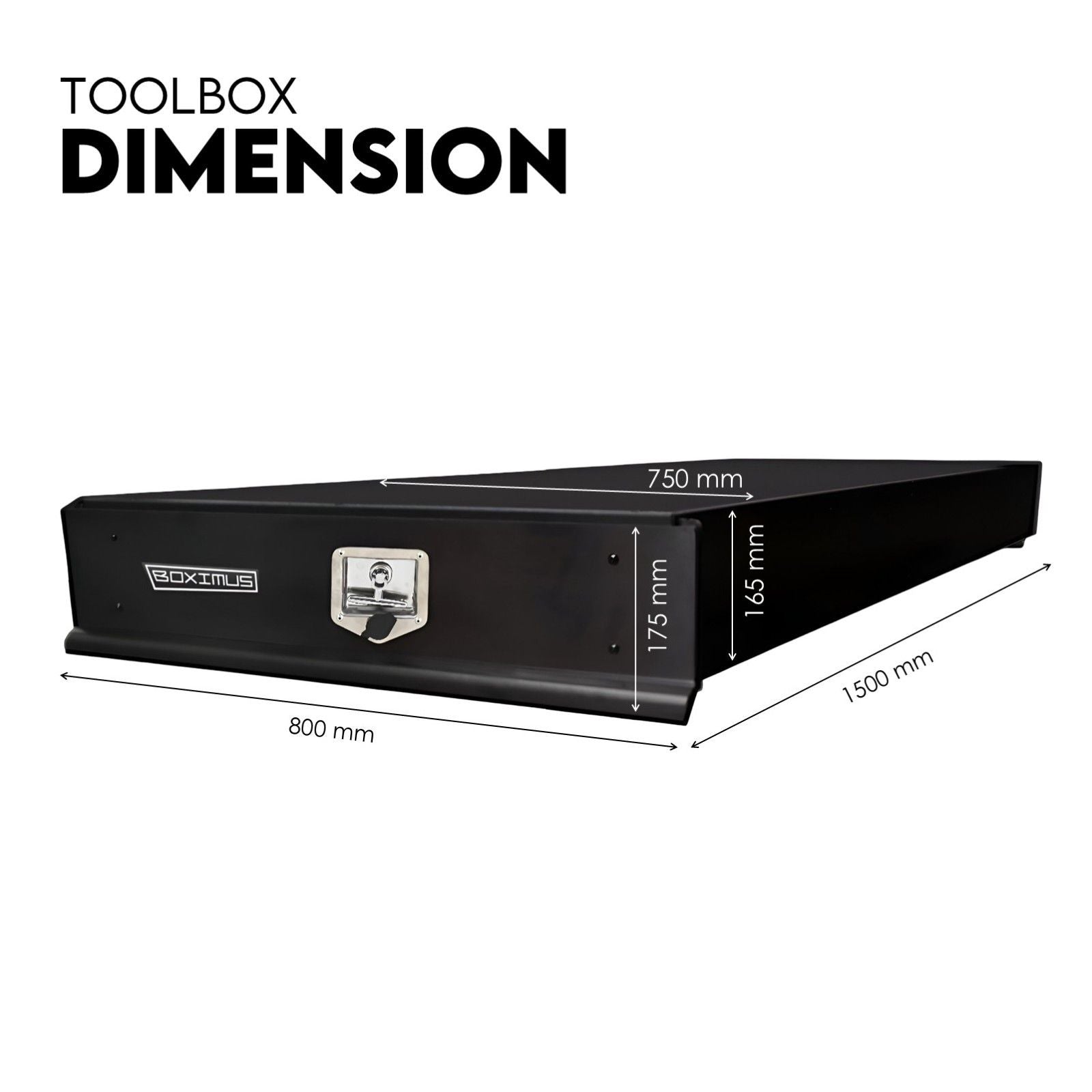 Under Tray Body Tool Box Trundle Drawer 1500mm Long UTE Extra Truck ToolBox V379-TRNDLBLCK0