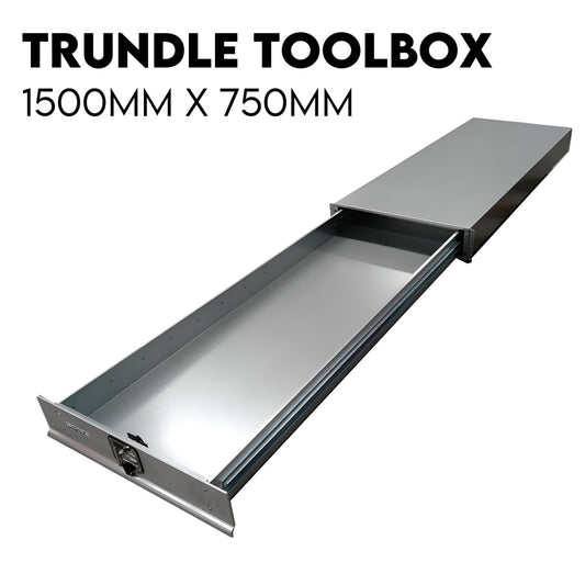 Under Tray Tool Box Trundle Drawer 1500 mm UTE Drawer Dual Extra Cab Toolbox V379-TRNDLBOX001505