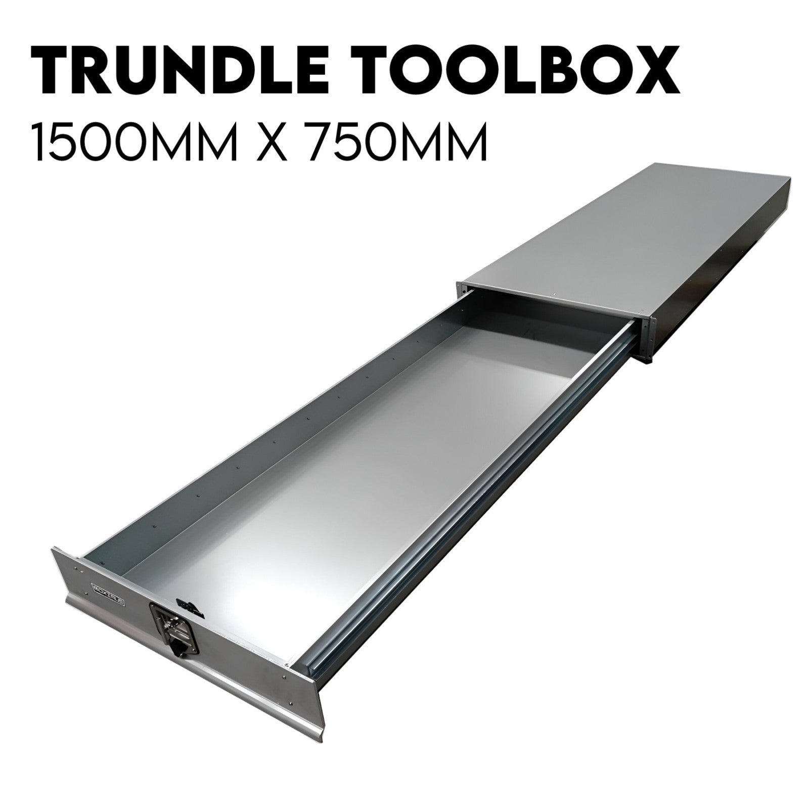 Under Tray Tool Box Trundle Drawer 1500 mm UTE Drawer Dual Extra Cab Toolbox V379-TRNDLCHRM0