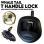 Black Whale Tail T Handle Lock Latch Compression Lock Trailer Ute Toolbox V379-TWLOCKBLCK