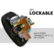 Black Whale Tail T Handle Lock Latch Compression Lock Trailer Ute Toolbox V379-TWLOCKBLCK