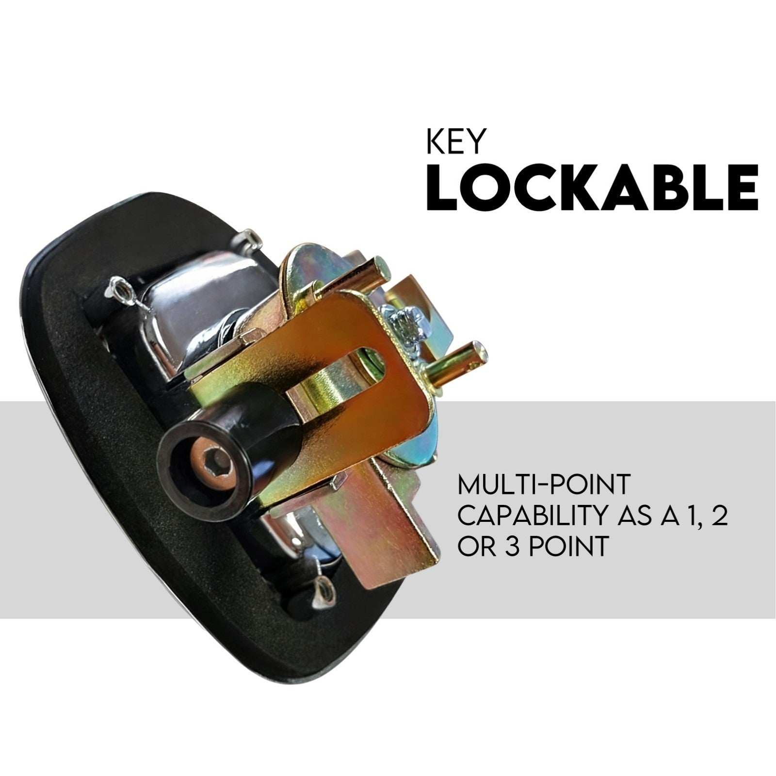 Chrome Black Whale Tail T Handle Compression Lock Toolbox Canopy UTE V379-TWLOCKCHRM