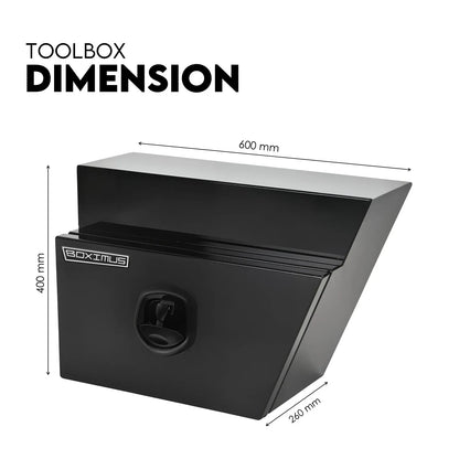 600mm Pair of Under Tray Tool Box Aluminium Undertray Underbody Toolbox Black V379-UTABLCK600