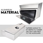 750mm Pair of Undertray Toolbox Aluminium Under Tray Underbody Tool Box Flat UTE V379-UTALFLT750