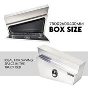 750mm Pair of Undertray Toolbox Aluminium Under Tray Underbody Tool Box Flat UTE V379-UTALFLT750