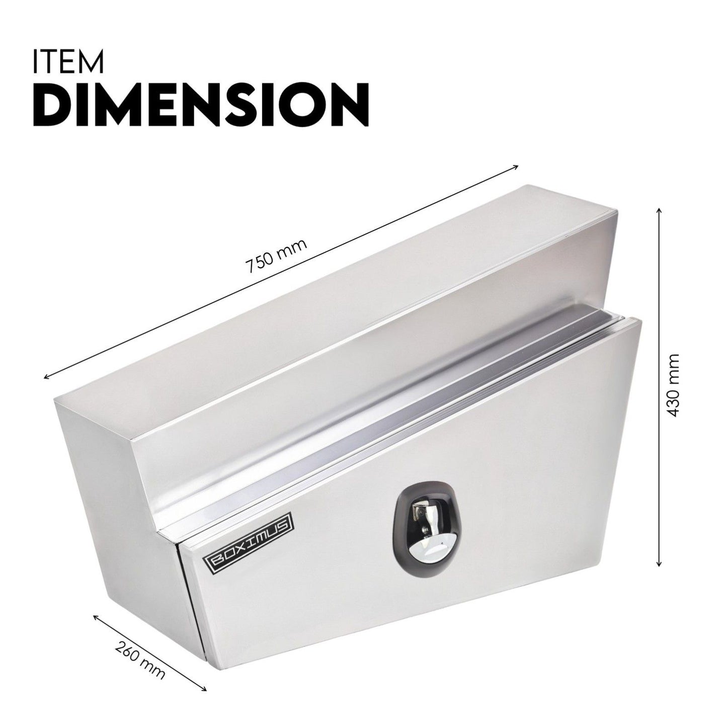 750mm Pair of Undertray Toolbox Aluminium Under Tray Underbody Tool Box Flat UTE V379-UTALFLT750