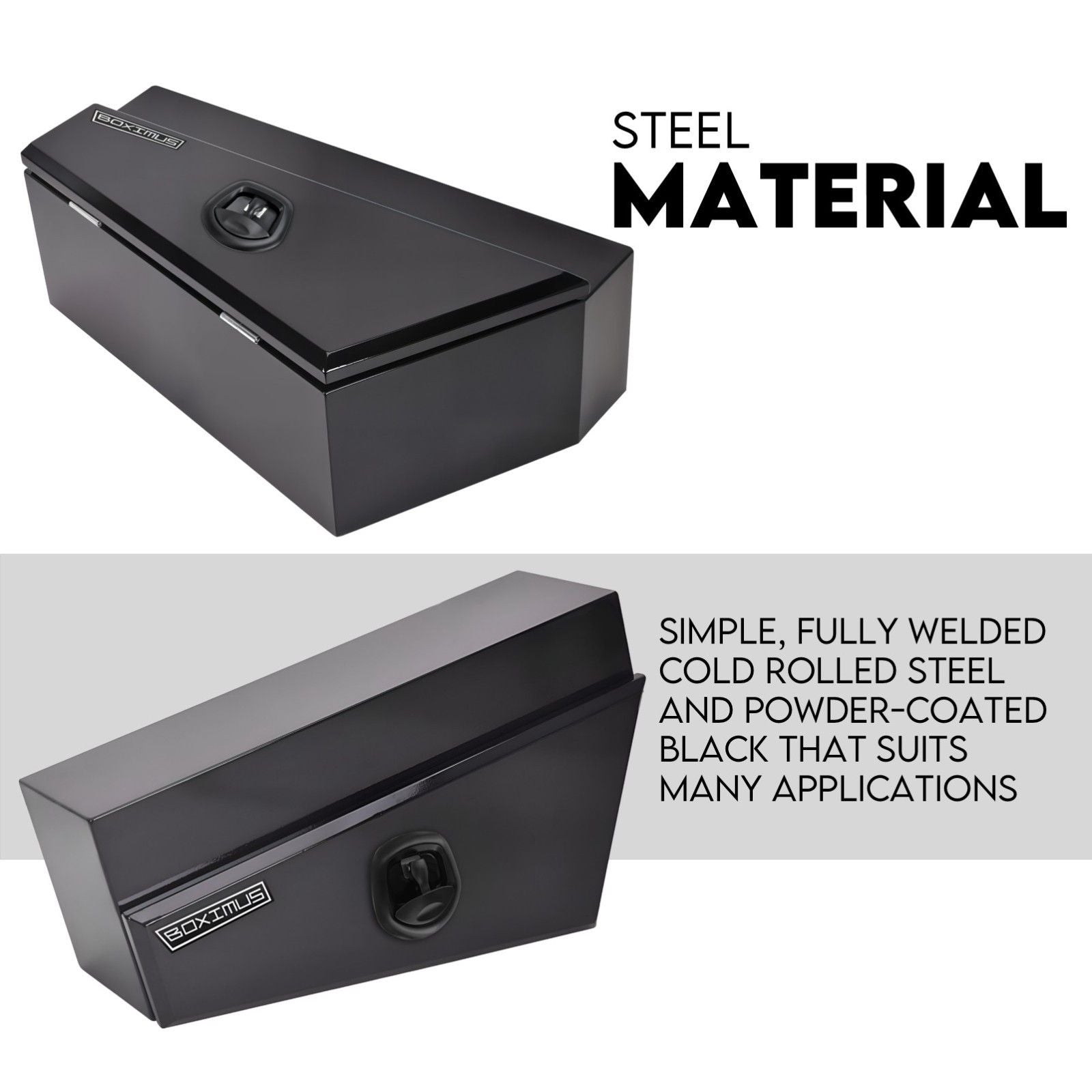 Under Tray Tool Box Underbody Pair Set 750mm Black Steel V379-UTRYBLKL7SET06
