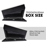 Under Tray Tool Box Underbody Pair Set 750mm Black Steel V379-UTRYBLKL7SET06