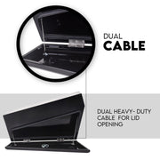 Under Tray Tool Box Underbody Pair Set 750mm Black Steel V379-UTRYBLKL7SET06