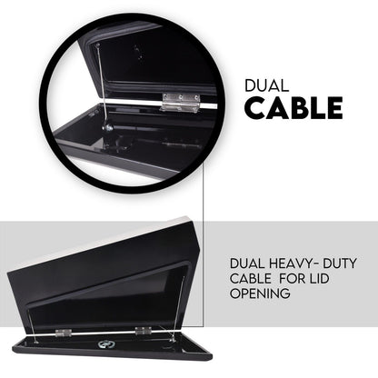 Under Tray Tool Box Underbody Pair Set 750mm Black Steel V379-UTRYBLKL7SET06