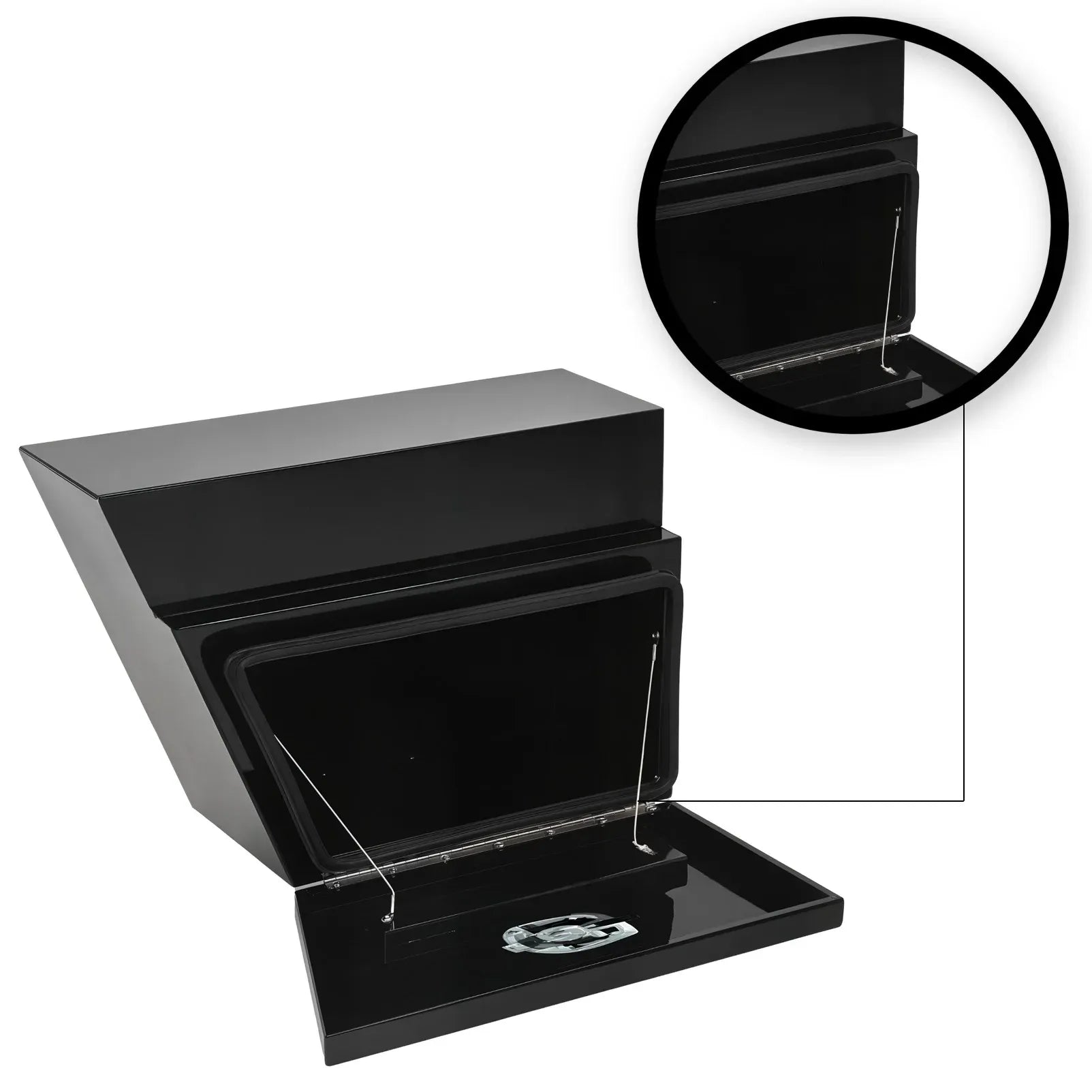 Under Tray Tool Box Underbody Pair Set 600mm Black Aluminium