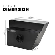 Under Tray Tool Box Underbody Pair Set 600mm Black Aluminium