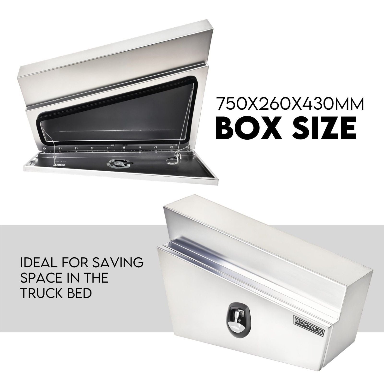 Under Tray Tool Box Underbody Pair Set 750mm Aluminium V379-UTRYFLTL7SET05