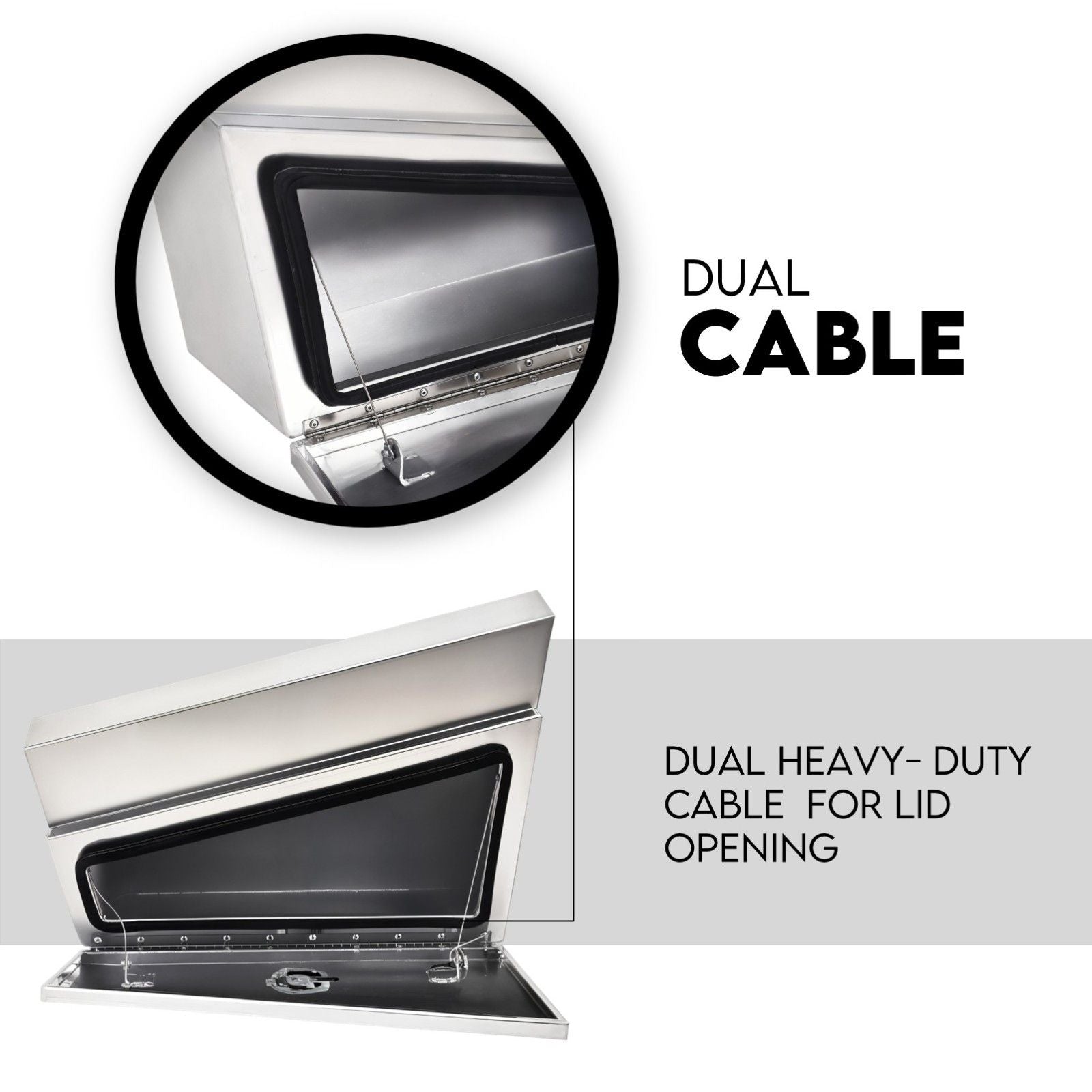 Under Tray Tool Box Underbody Pair Set 750mm Aluminium V379-UTRYFLTL7SET05