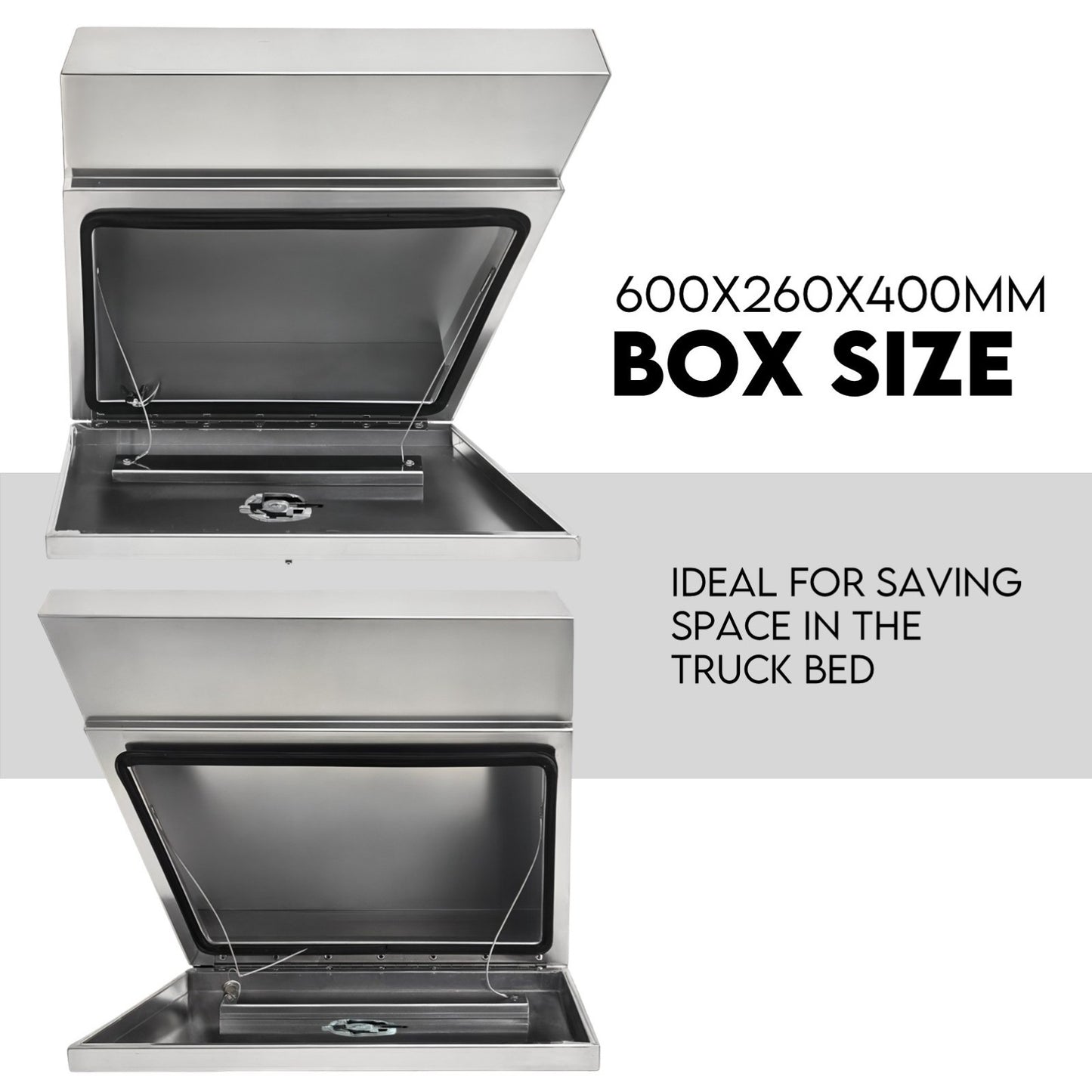 Under Tray Tool Box Underbody Pair Set 600mm Aluminium V379-UTRYFLTR6SET05