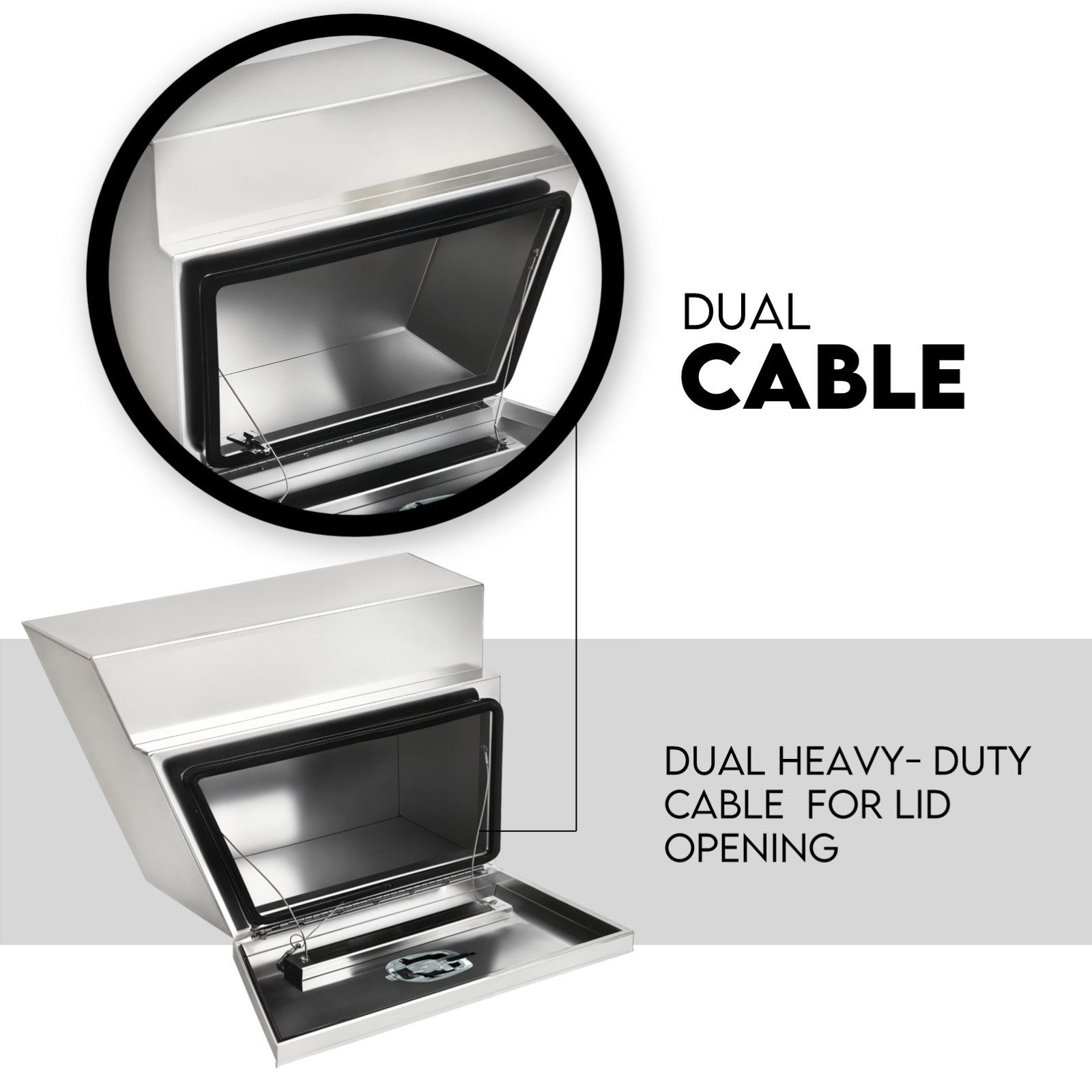 Under Tray Tool Box Underbody Pair Set 600mm Aluminium