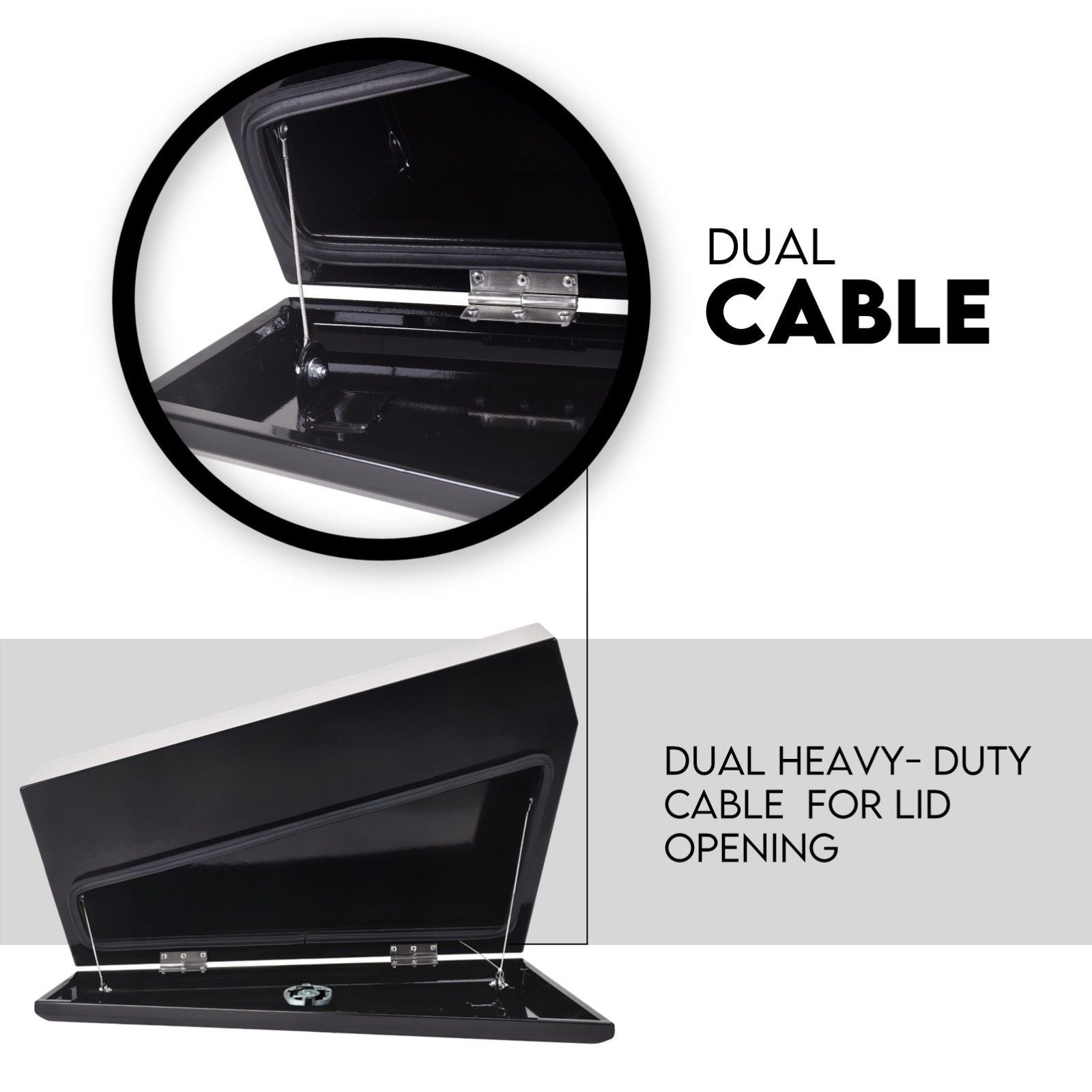750mm Pair of Under Tray Undertray Tool Box Steel Underbody Toolbox V379-UTSBLCK750