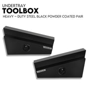 900mm Black Pair of Under Tray Undertray Tool Box Steel Underbody Toolbox Truck V379-UTSBLCK900