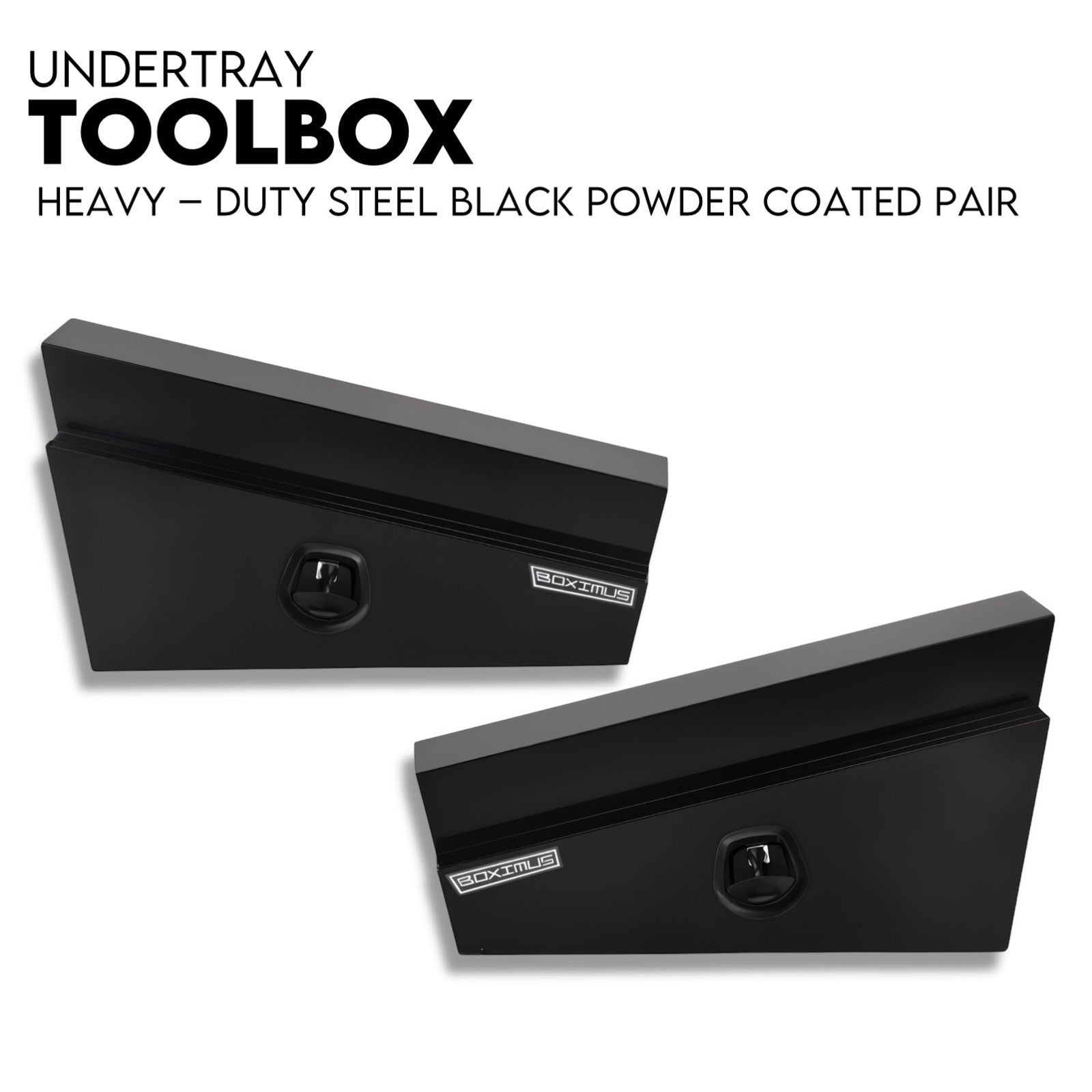 900mm Black Pair of Under Tray Undertray Tool Box Steel Underbody Toolbox Truck V379-UTSBLCK900