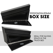 900mm Black Pair of Under Tray Undertray Tool Box Steel Underbody Toolbox Truck V379-UTSBLCK900