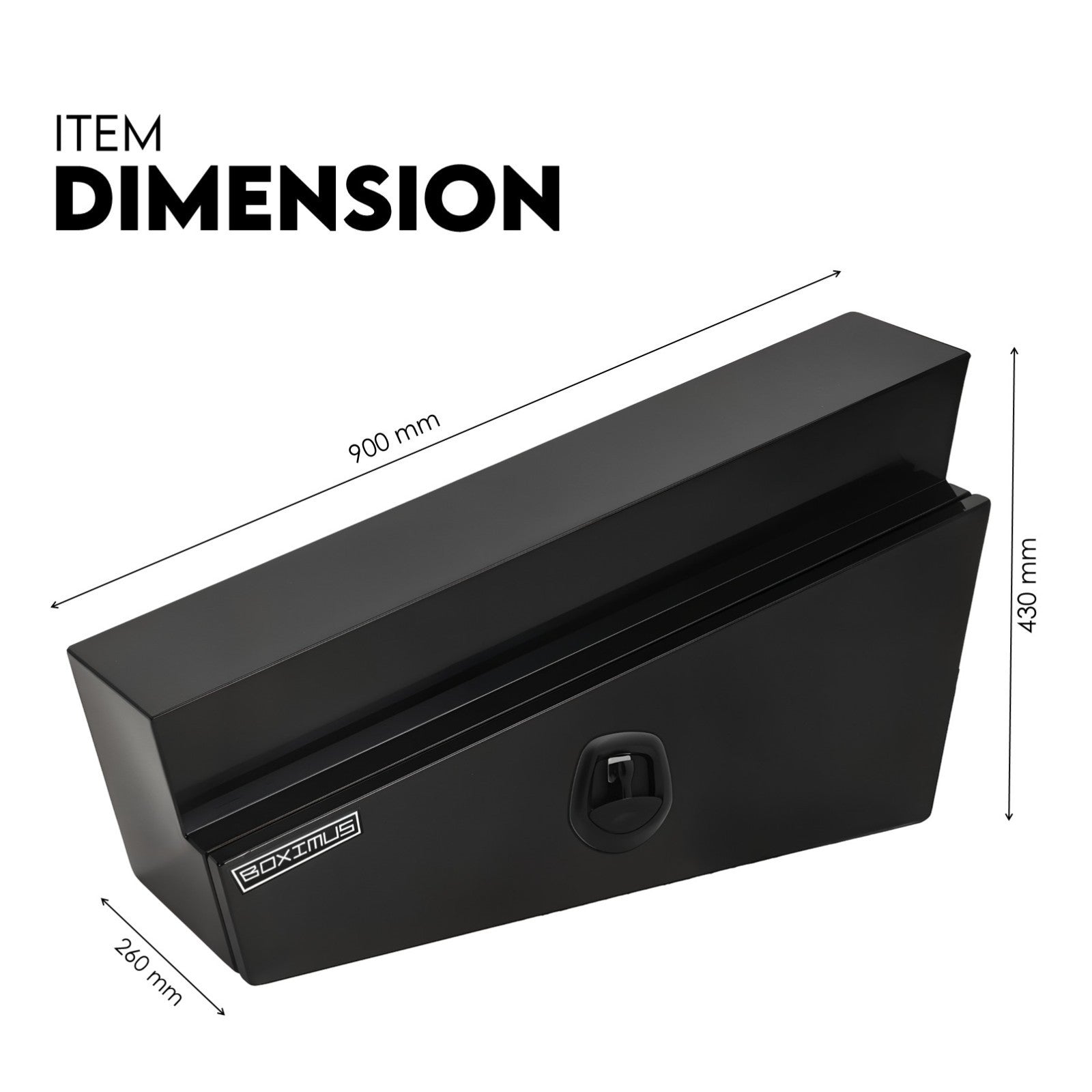 900mm Black Pair of Under Tray Undertray Tool Box Steel Underbody Toolbox Truck V379-UTSBLCK900