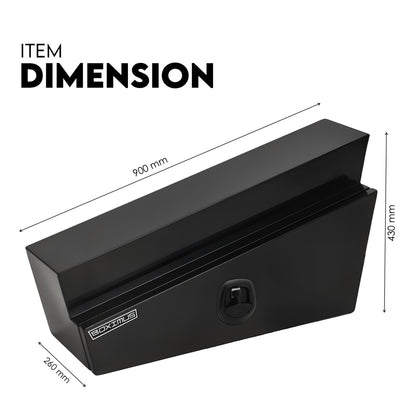 900mm Black Pair of Under Tray Undertray Tool Box Steel Underbody Toolbox Truck V379-UTSBLCK900