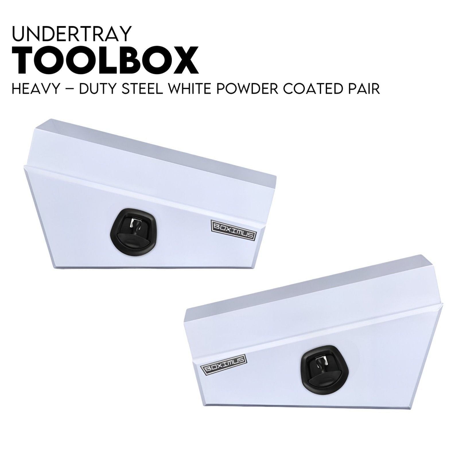 750mm Pair Set Under Tray Ute Tool Box Storage Truck Trailer Underbody Toolbox V379-UTSTWHT750