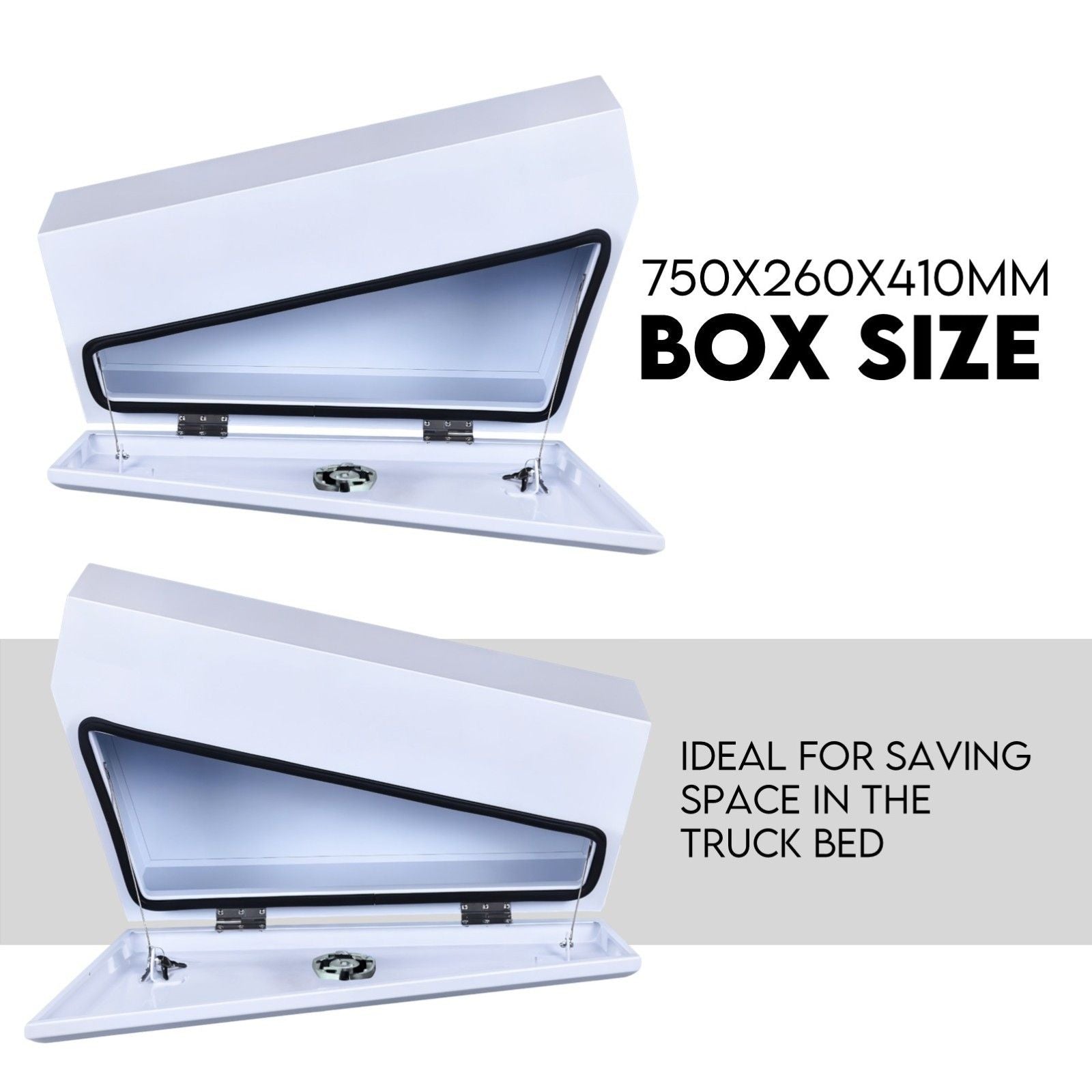 750mm Pair Set Under Tray Ute Tool Box Storage Truck Trailer Underbody Toolbox V379-UTSTWHT750