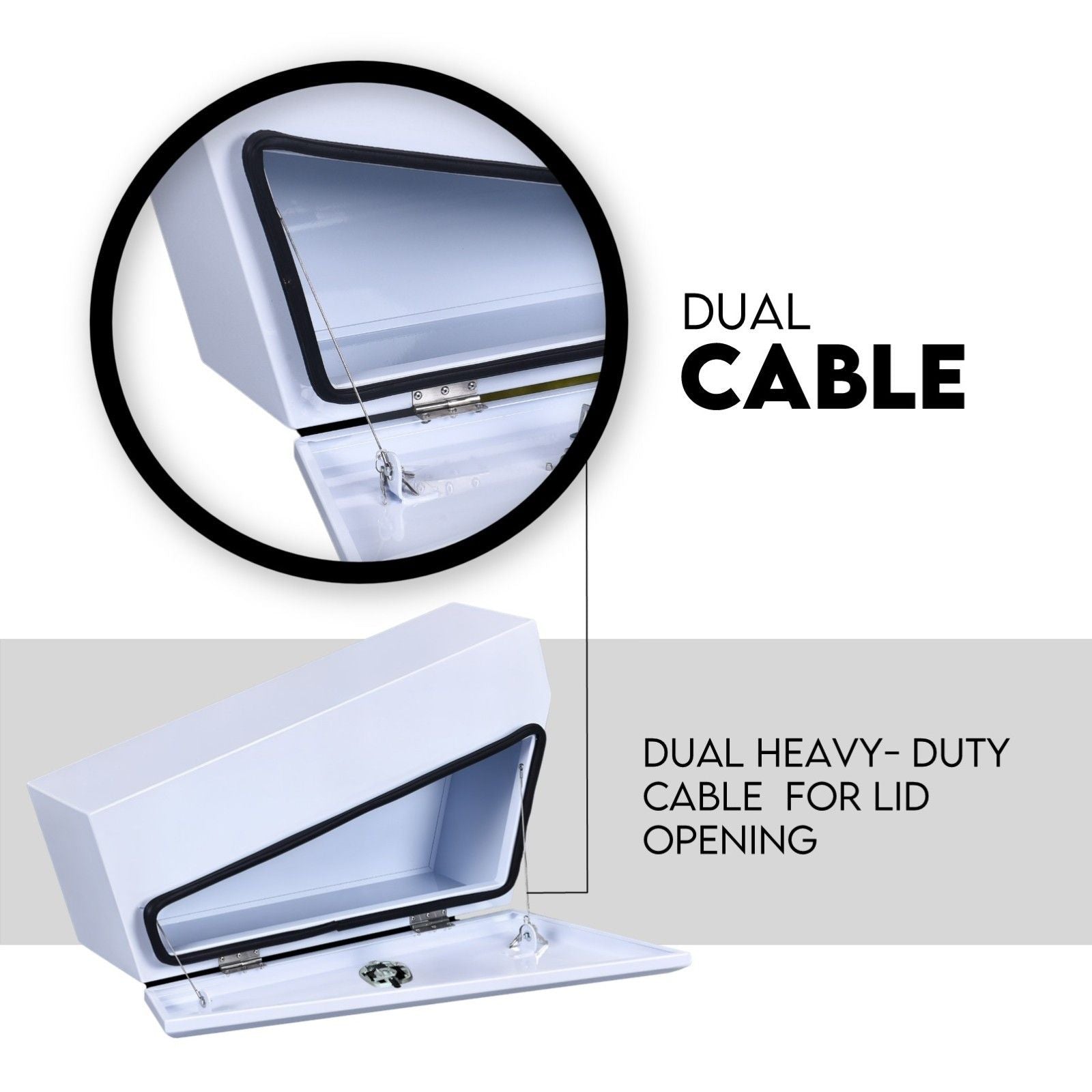 750mm Pair Set Under Tray Ute Tool Box Storage Truck Trailer Underbody Toolbox V379-UTSTWHT750