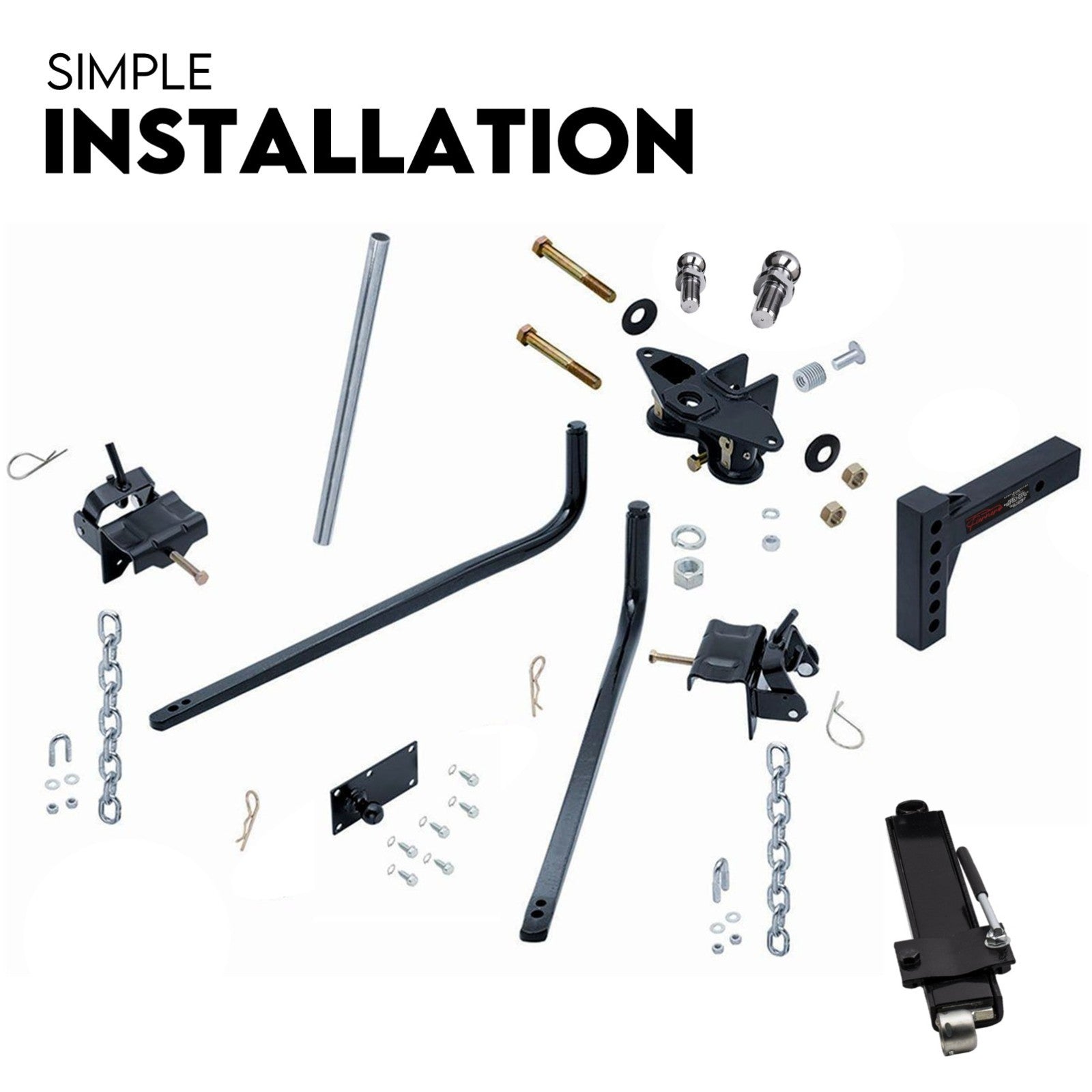 800lbs Weight Distribution Hitch System Load Leveller Caravan Anti Sway Bars V379-WGHTDIS800