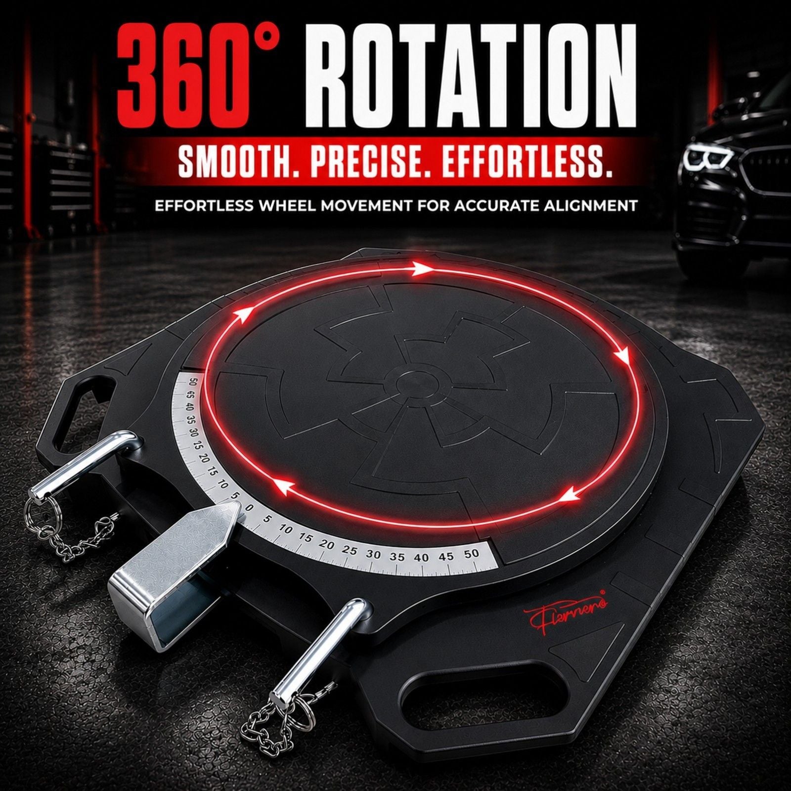 2 pc Aluminum Wheel Alignment Turntable Pair 360° Rotating Turn Plate 2 Ton