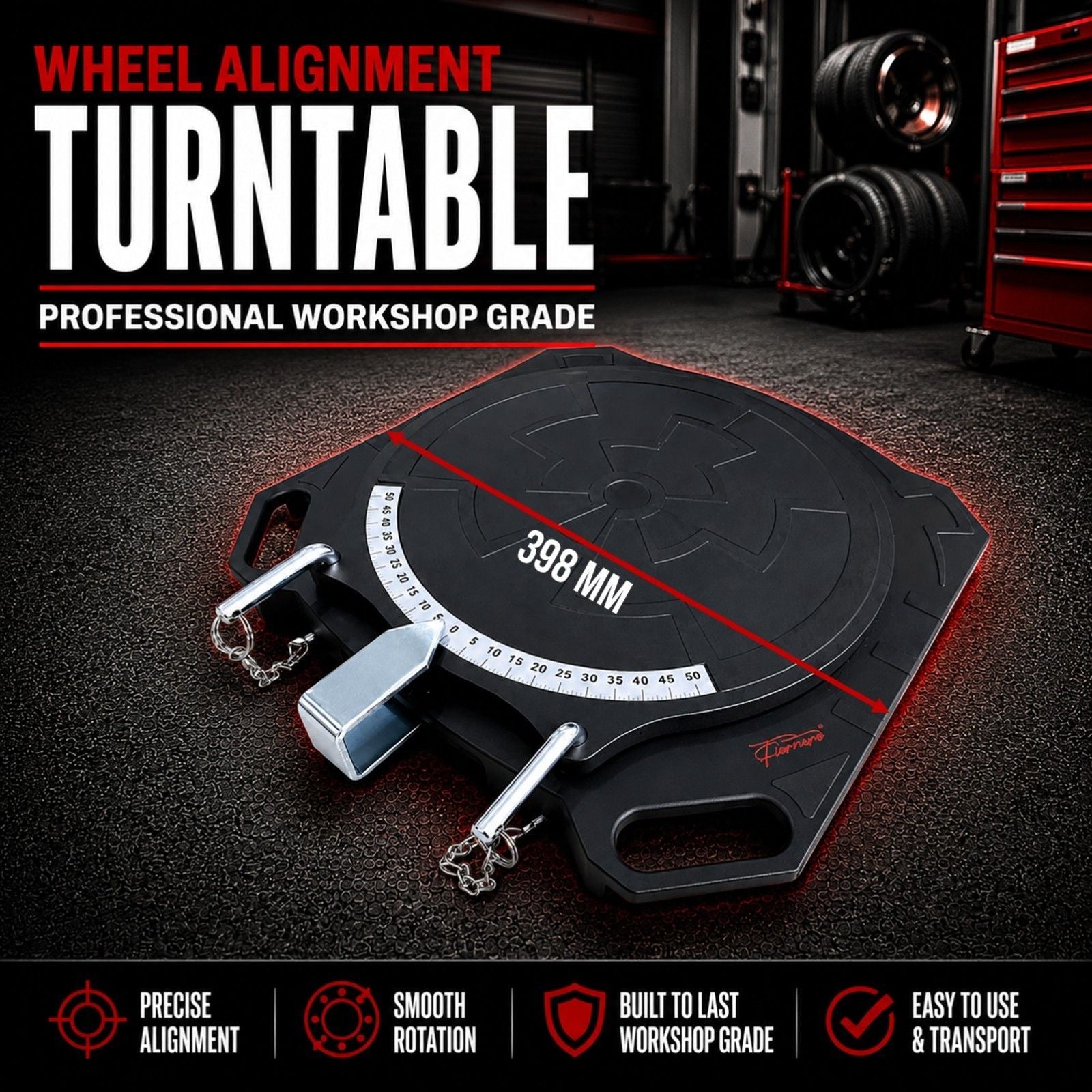 2 pc Aluminum Wheel Alignment Turntable Pair 360° Rotating Turn Plate 2 Ton