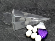 100 Pack of Clear Pyramid Triangle Shaped Small Clear Gift Box - Bomboniere Jewelry Gift Party Favor Model V382-100CONEPVCBOX